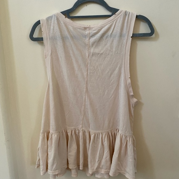 WE THE FREE PEOPLE CREAM SLEEVELESS PEPLUM CONTINENTAL TOP SIZE M - Picture 5 of 7
